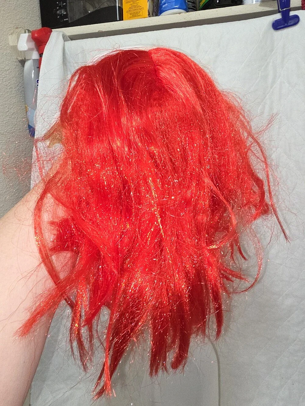 Adult Clown Mask Collar Hat Red Hair Bloody Teeth Creepy Scary Spirit Halloween